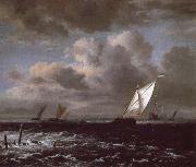 Jacob van Ruisdael Sailing vessels in a Fresh Breeze oil painting picture wholesale